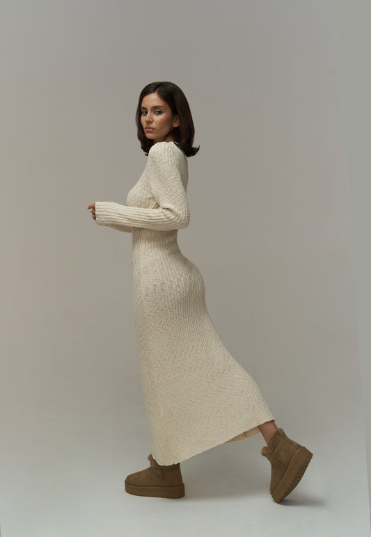 Strickkleid | beige