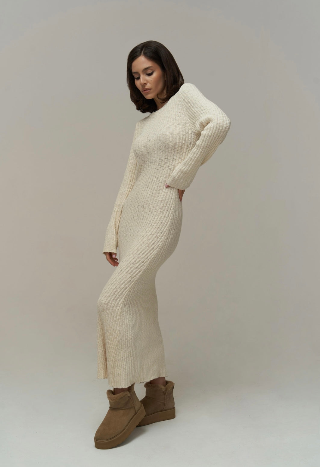 Strickkleid | beige