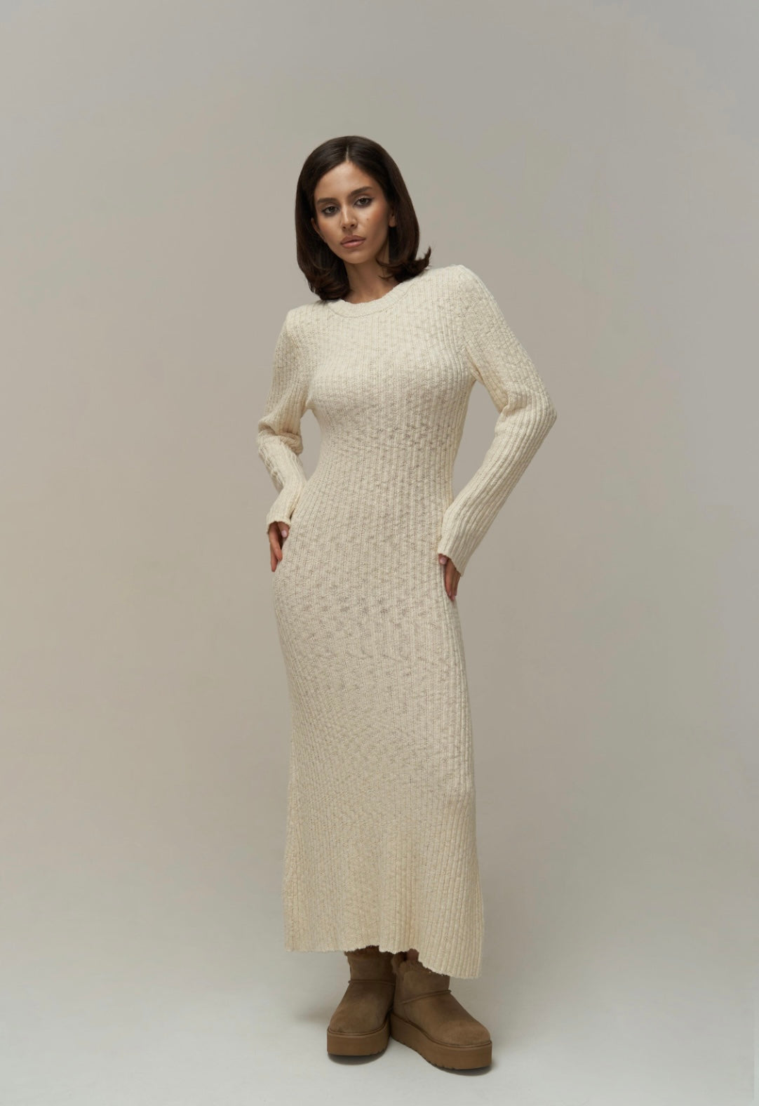 Strickkleid | beige