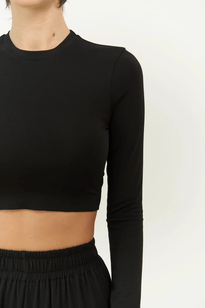 Set - Crop Top & Hose | schwarz