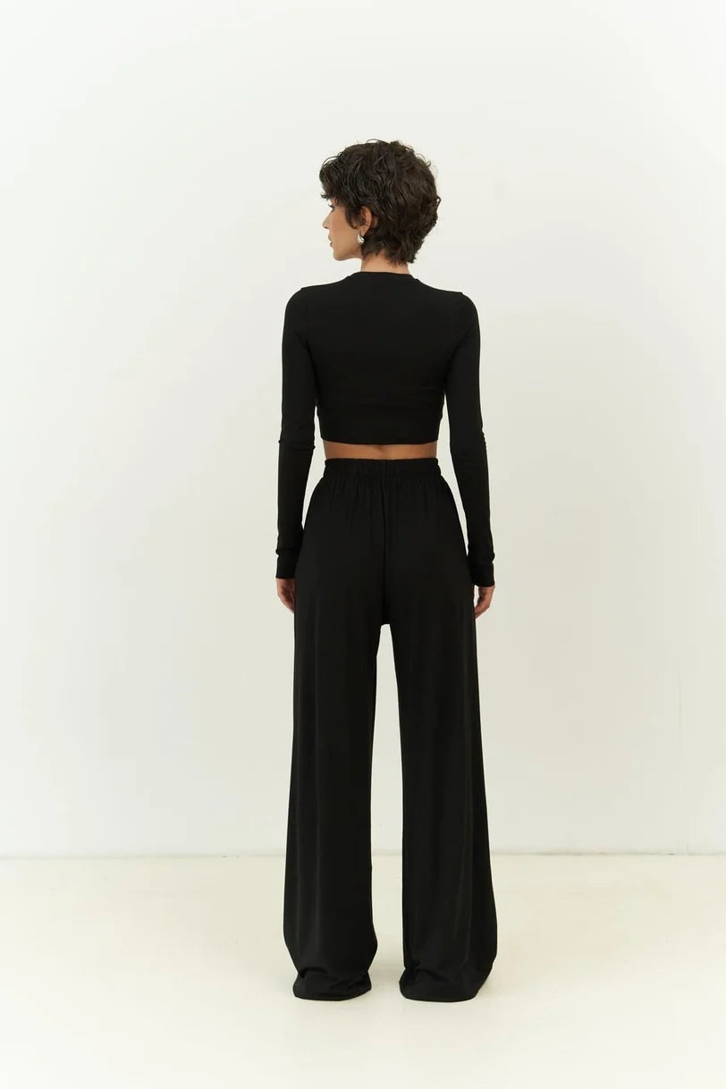 Set - Crop Top & Hose | schwarz