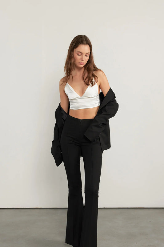 Satin Crop Top - ecru