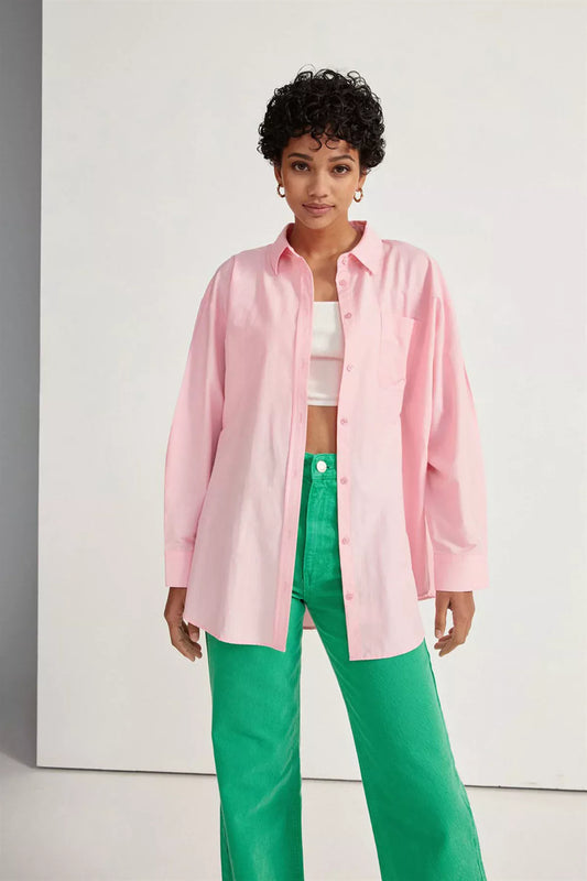 Oversize Hemd - rosa