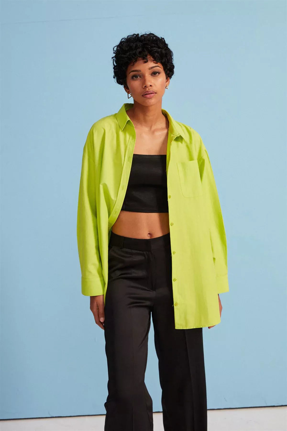 Oversize Hemd - limette