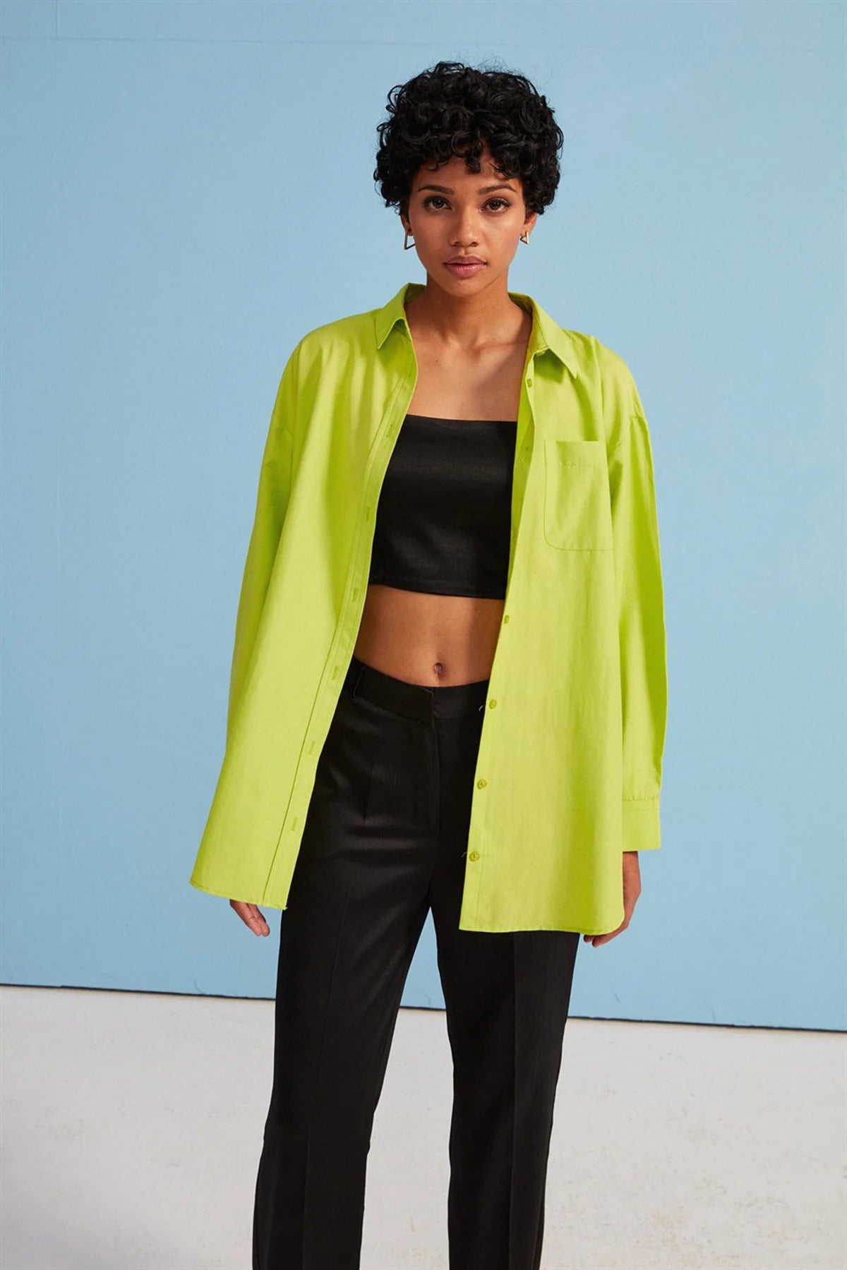 Oversize Hemd - limette