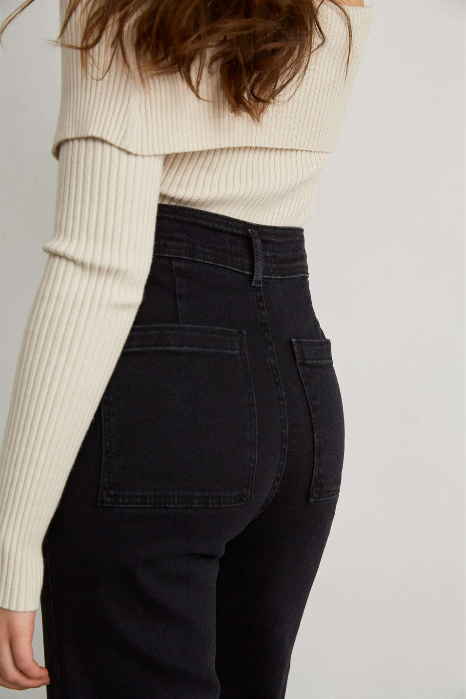 Wide Leg Jeans - Anthrazit