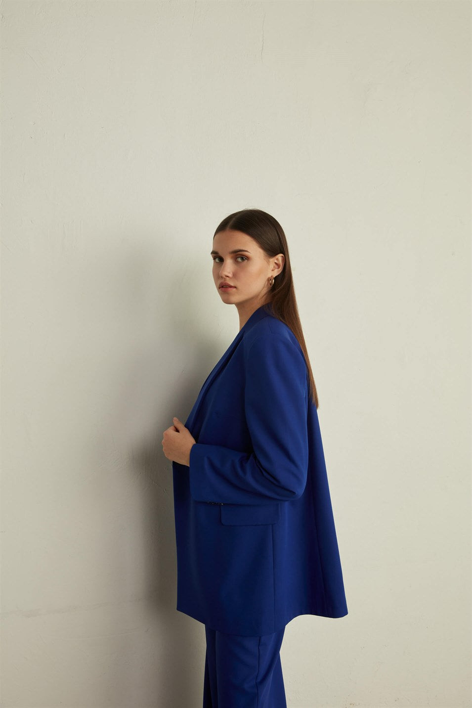 Oversize Blazer - Saks Blau