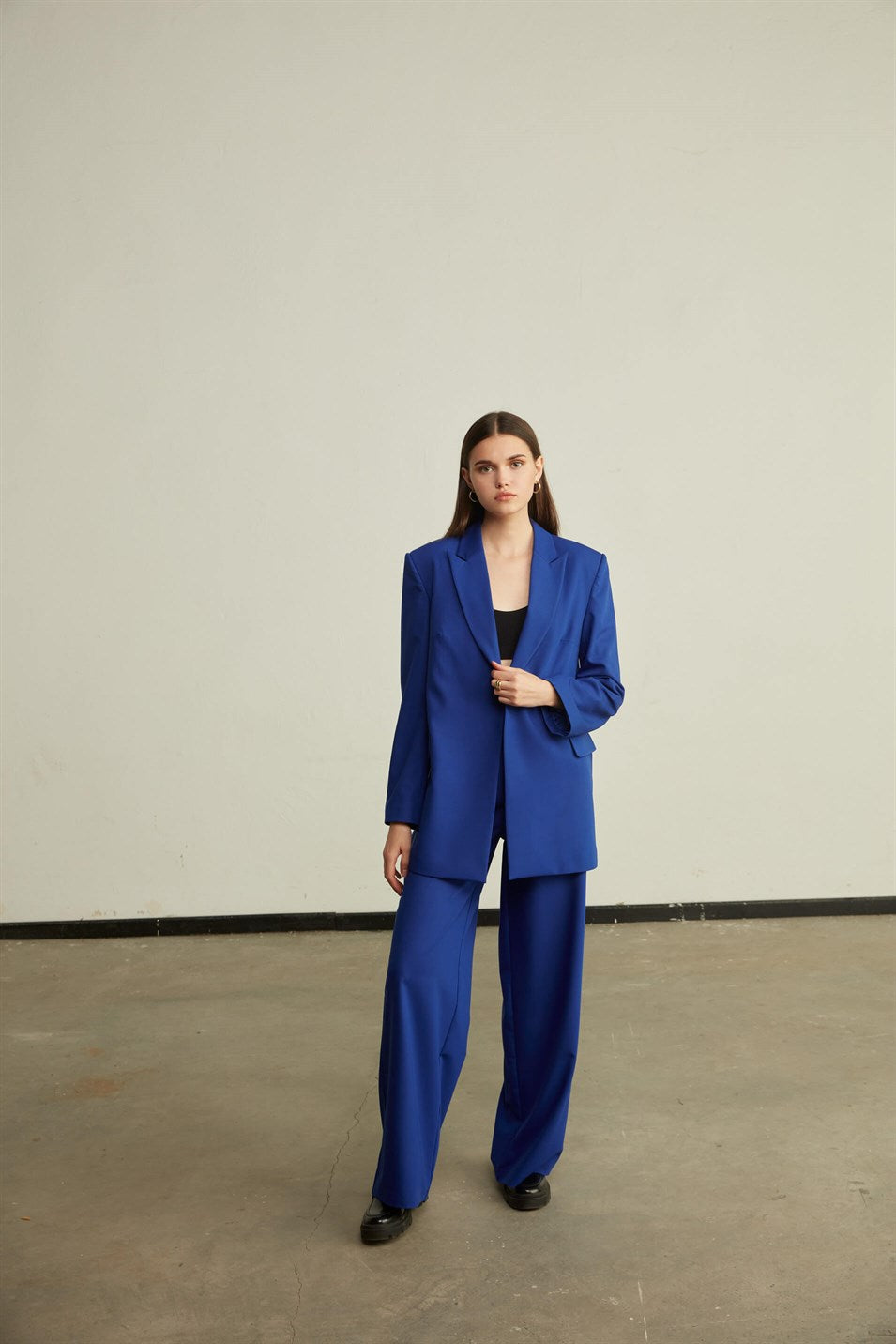 Oversize Blazer - Saks Blau